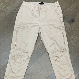 White House Black Market mid rise tan pants size 2